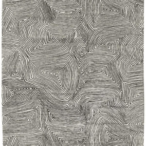 Maze in Black on Cream, 8 ft. x 10 ft.