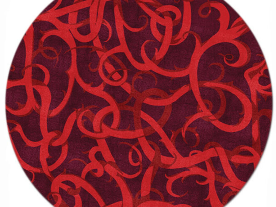 Thorn I in Red on Red, 8 ft. x 8 ft.