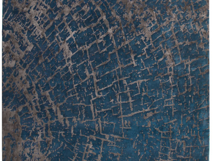 Tapa in Cerulean, 8 ft. x 10 ft.