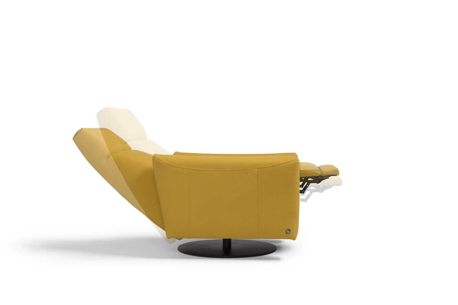 Blues, Swivel Leather Recliner.