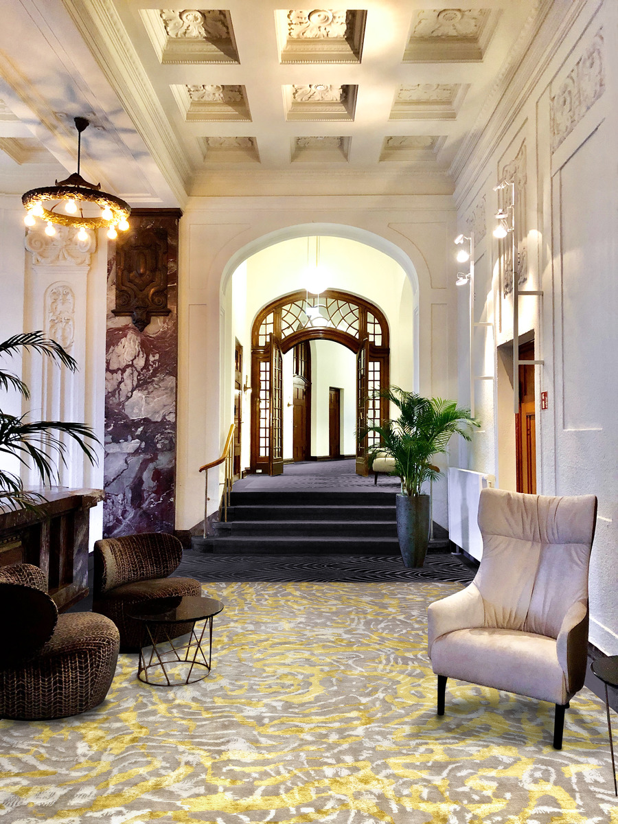 Nebula in Goldenrod, 9 ft. x 12 ft.