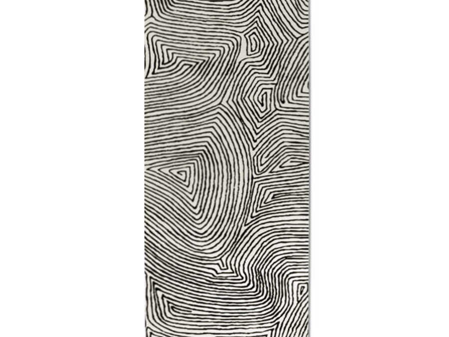 Maze in Black on Cream, 3 ft. x 10 ft.