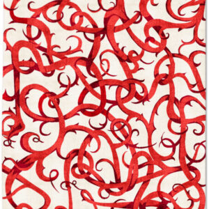 Thorn I in Red on Cream, 8 ft. x 10 ft.