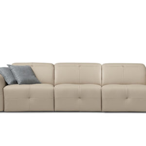 Yume Modular Recliner Leather Sofa with 3 extra wide seats .