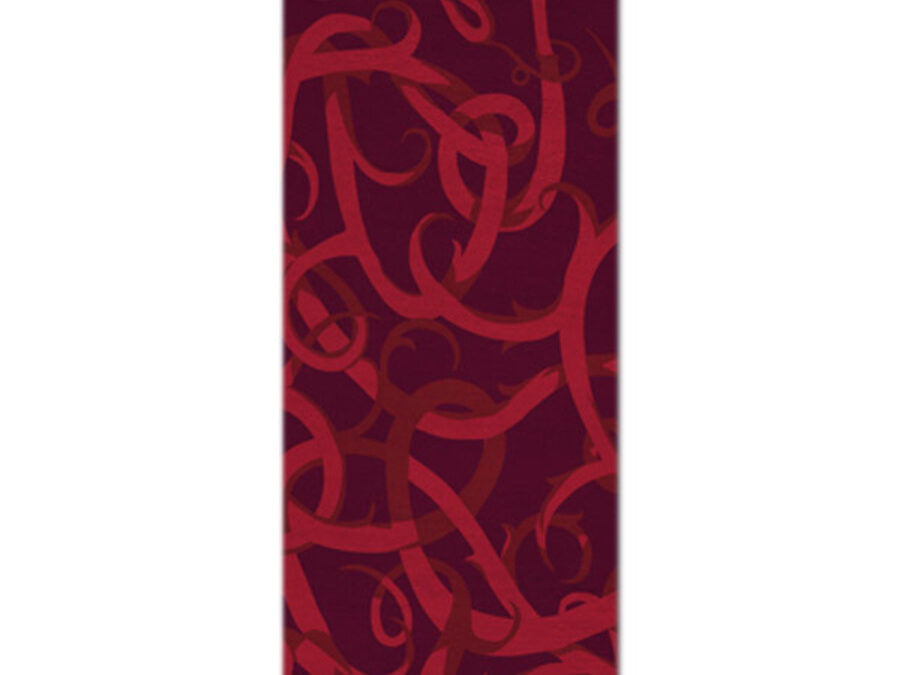 Thorn I in Red on Red, 3 ft. x 10 ft.