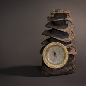 "Tower of Prestige: Early 20th Century Ekonda Botolo Hat with Brass Wealth Disc"