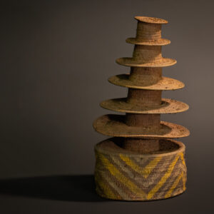 "Path of Ascent: Ekonda Botolo Hat with Seven Tiers and Chevron-Patterned Base"