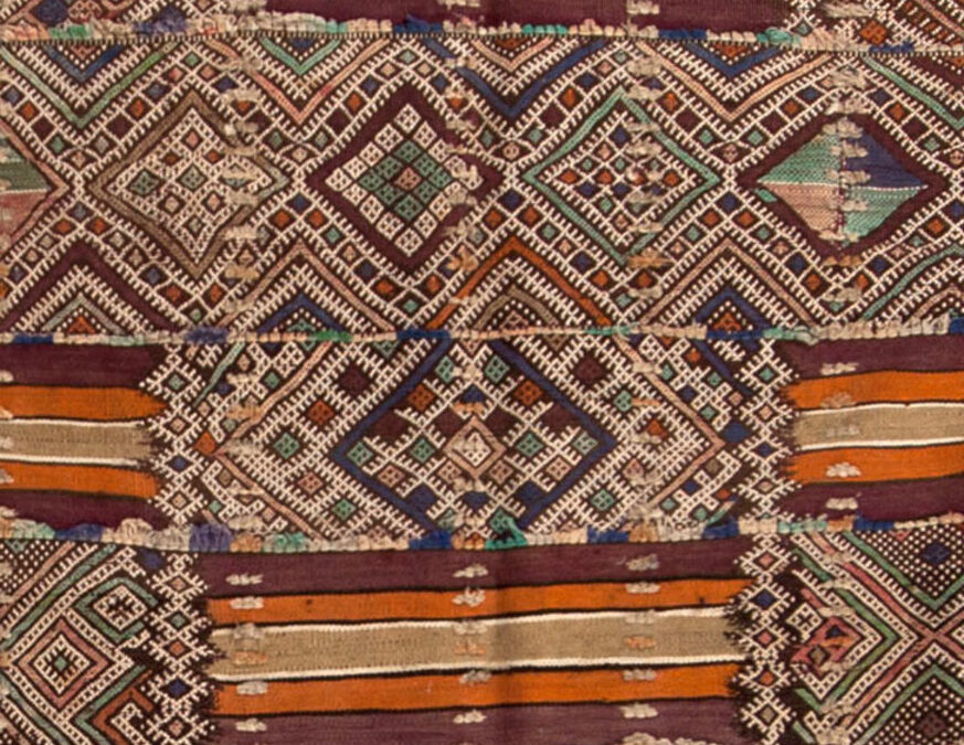 A Rare and Monumental Berber Hanbel Kilim Beni M’Guild Tribe, Middle Atlas Mountains, Morocco