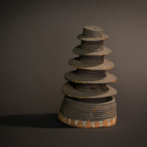 "Echo of the Ancestors: Minimalist Ekonda Botolo Hat with Earth-Pigment Band"
