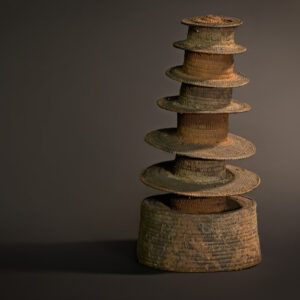 "Spiral of Succession: Ekonda Botolo Hat with Seven Tiers Reflecting Natural Order"